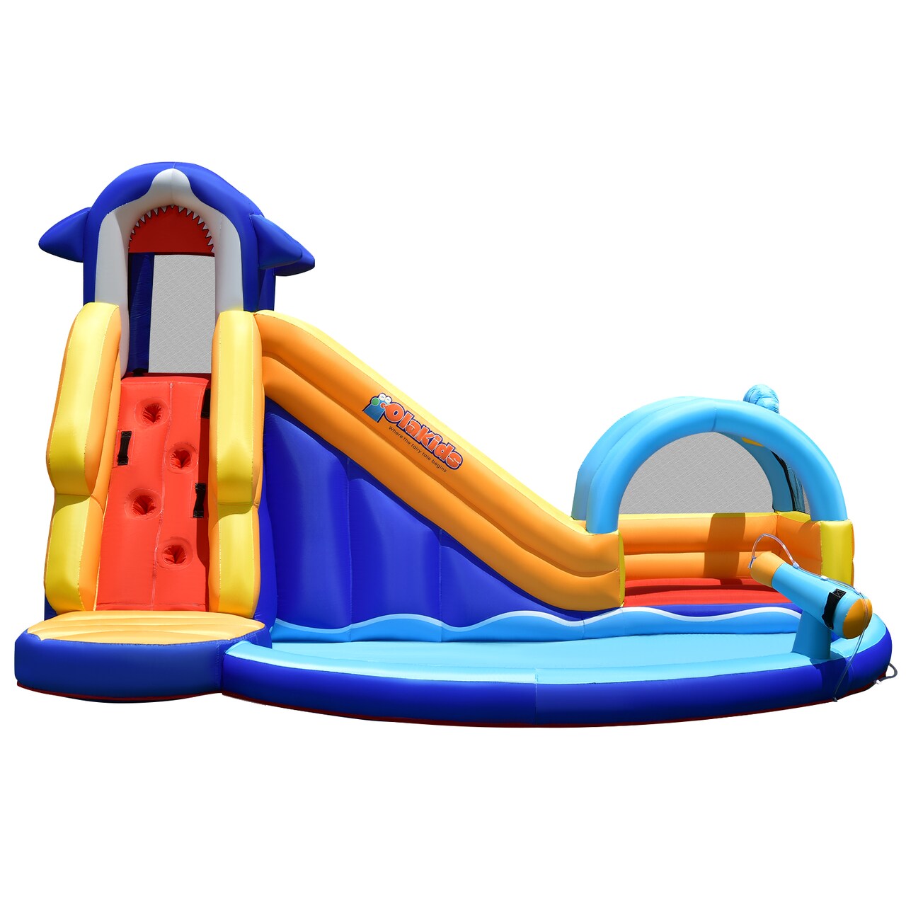 Shark-Themed Inflatable Water Slide Bounce House 4 Kids Outdoor Play